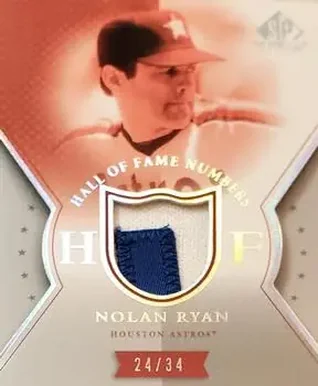 2004 SP Game Used Patch - HOF Numbers #HN-NR - Nolan Ryan - Houston Astros