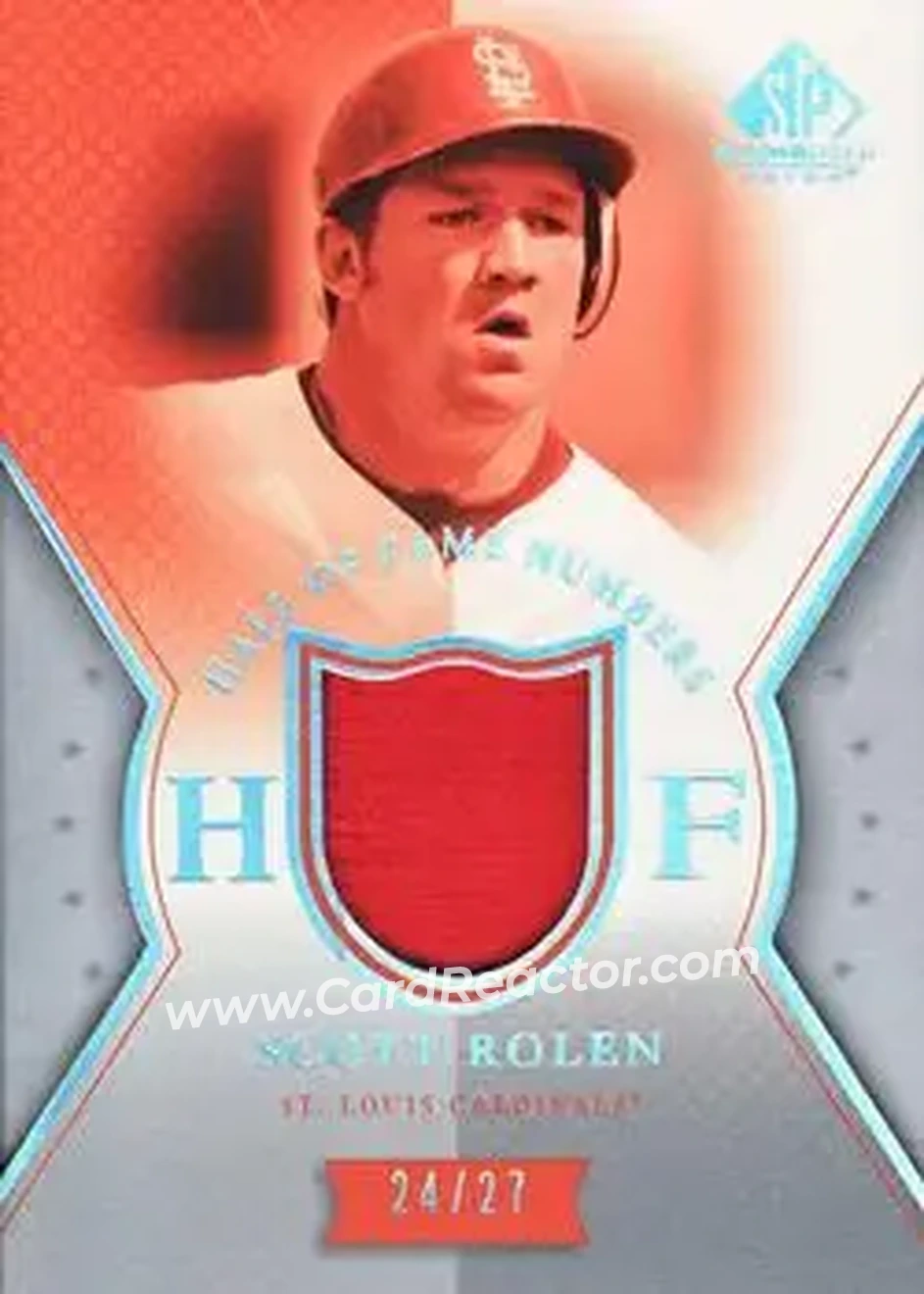 2004 SP Game Used Patch - HOF Numbers #HN-SR - Scott Rolen - St. Louis Cardinals - Front