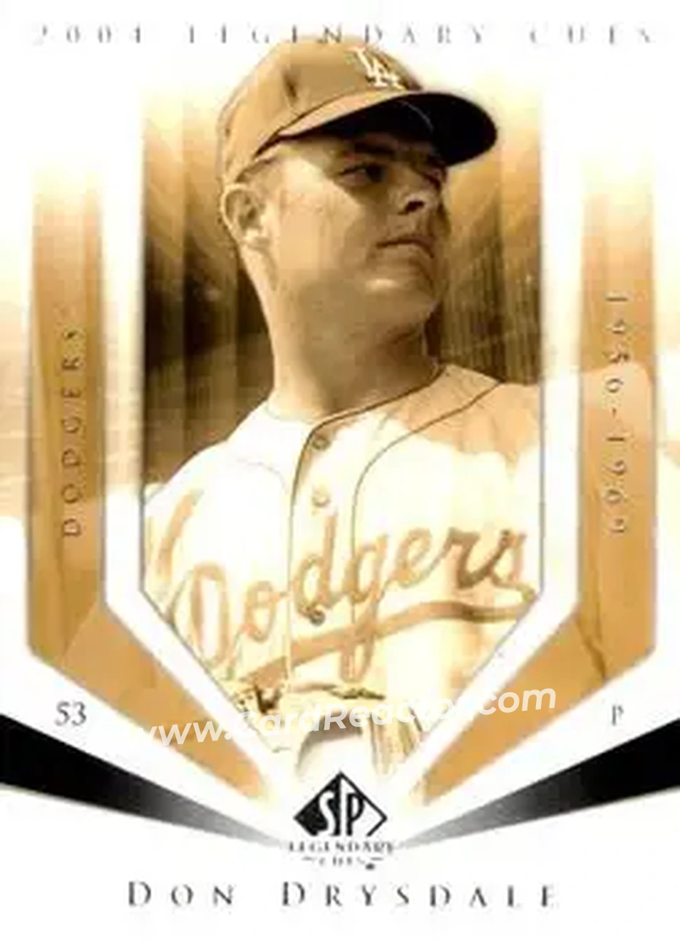 2004 SP Legendary Cuts #25 - Don Drysdale - Los Angeles Dodgers - Front