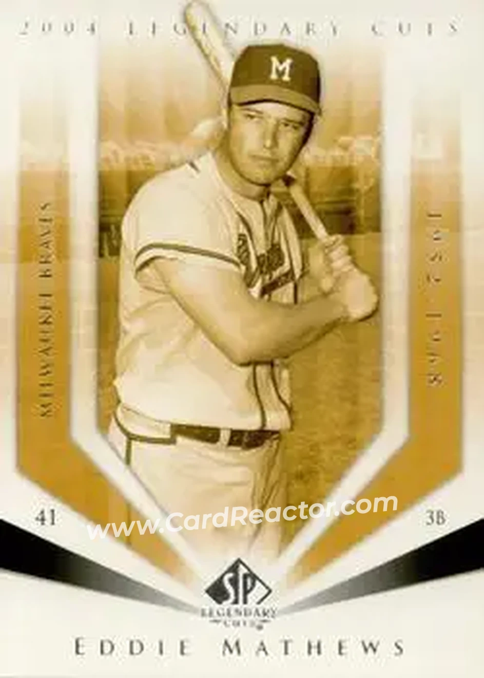 2004 SP Legendary Cuts #34 - Ed Mathews - Milwaukee Braves - Front
