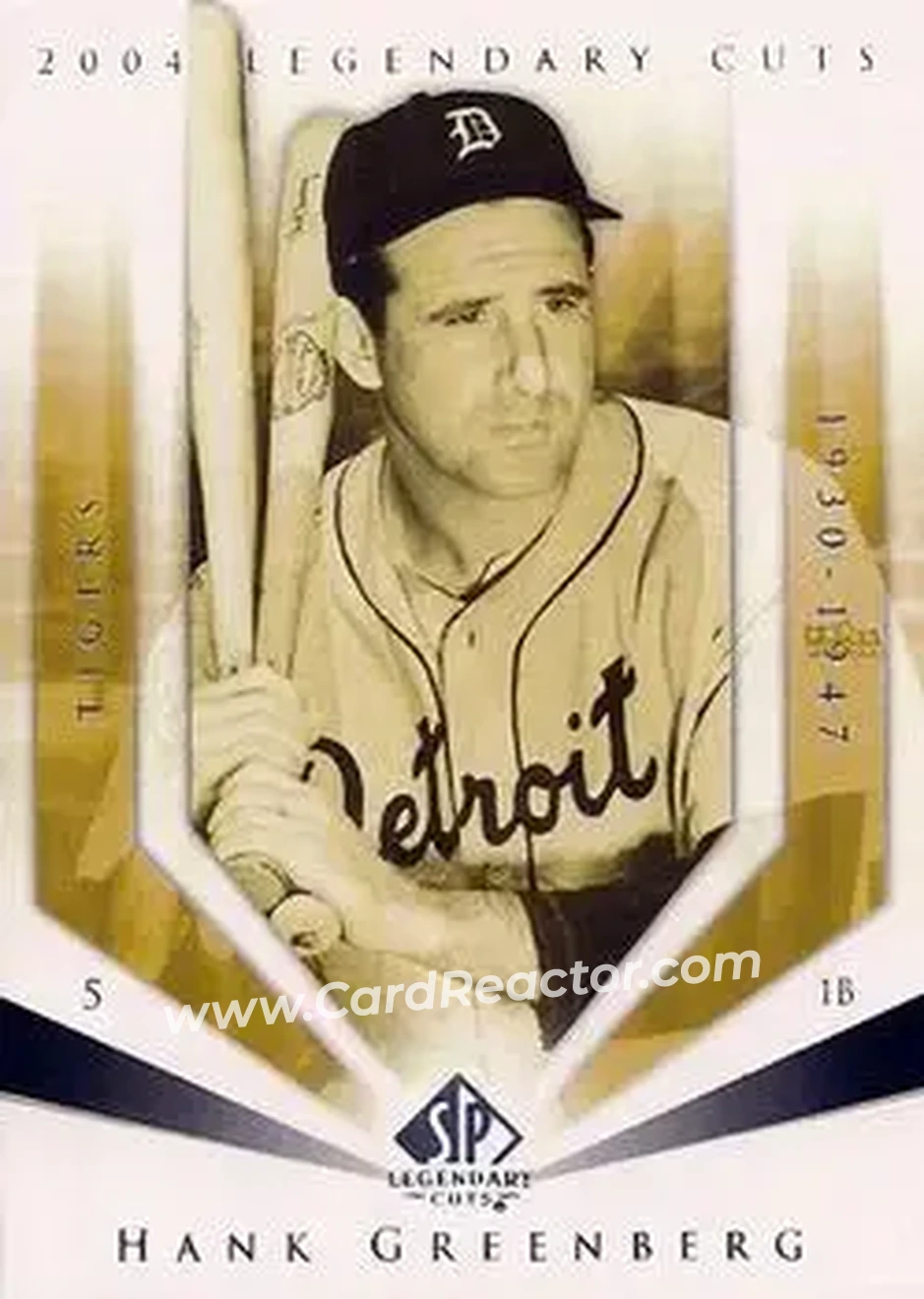 2004 SP Legendary Cuts #48 - Hank Greenberg - Detroit Tigers - Front
