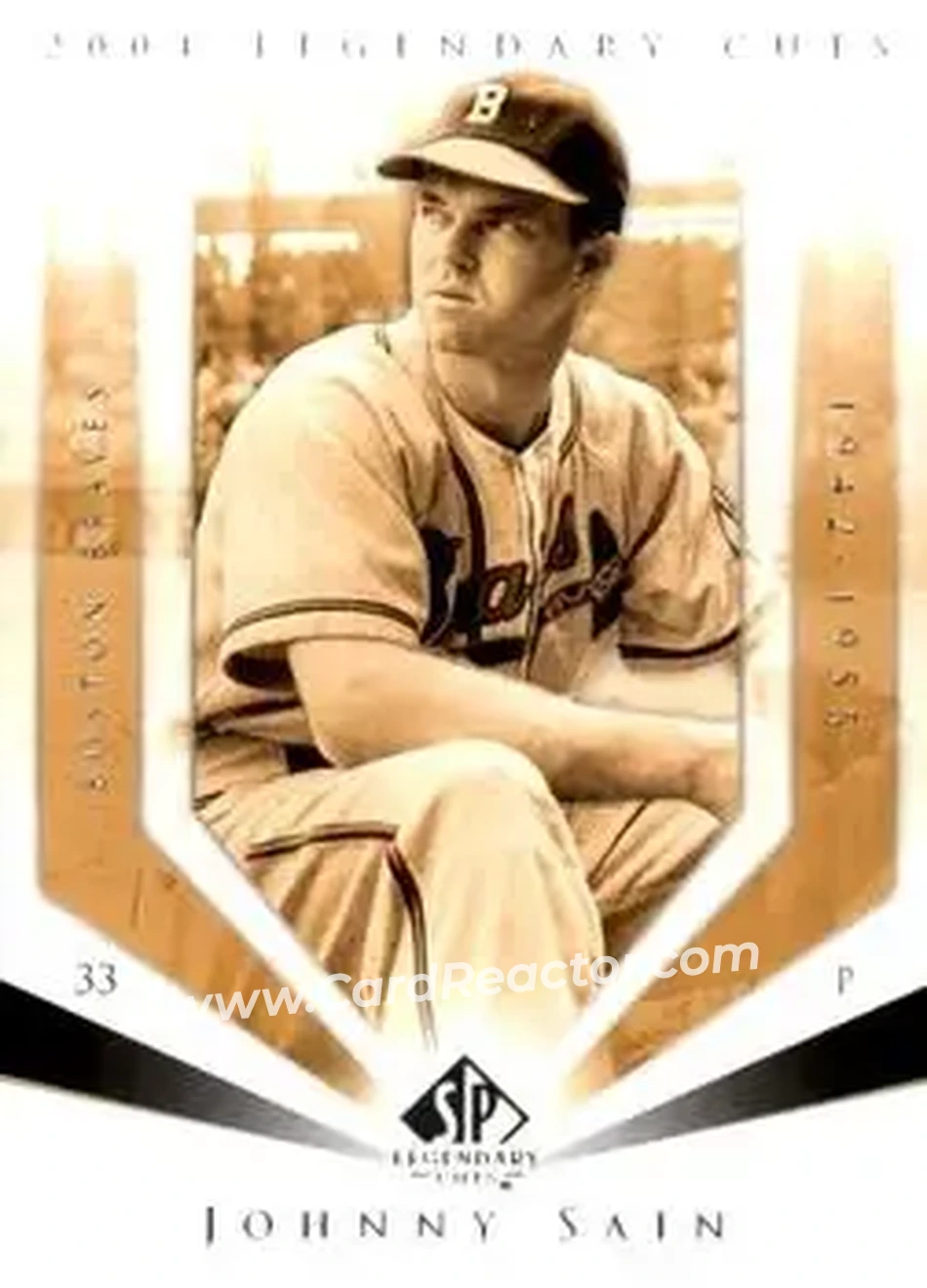 2004 SP Legendary Cuts #63 - Johnny Sain - Boston Braves - Front
