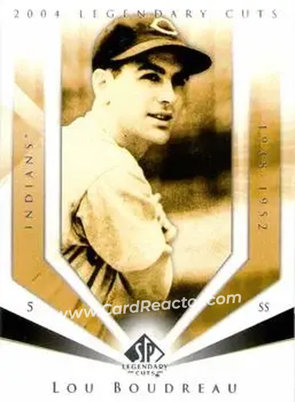 2004 SP Legendary Cuts #71 - Lou Boudreau - Cleveland Indians - Front