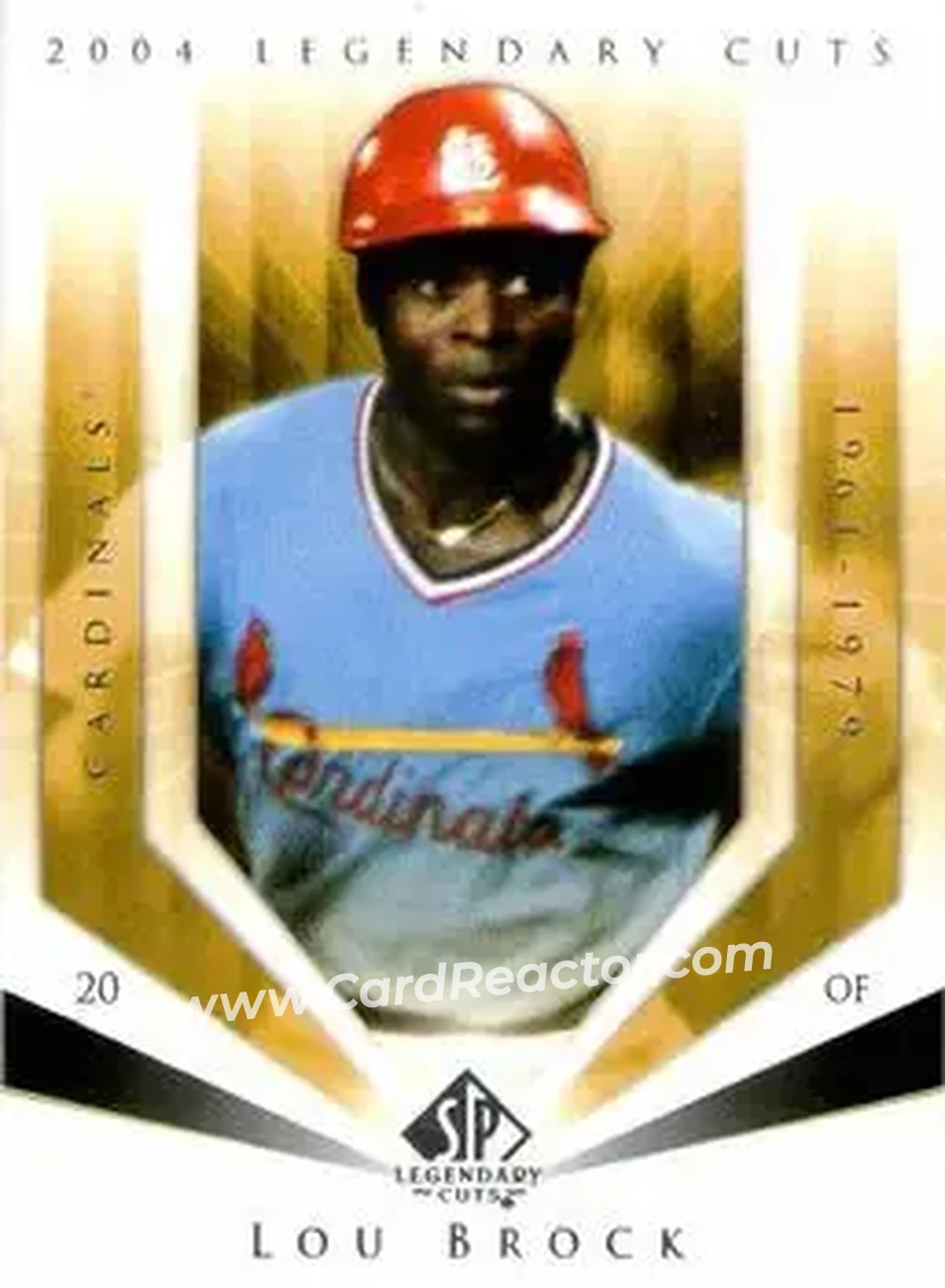 2004 SP Legendary Cuts #72 - Lou Brock - St. Louis Cardinals - Front