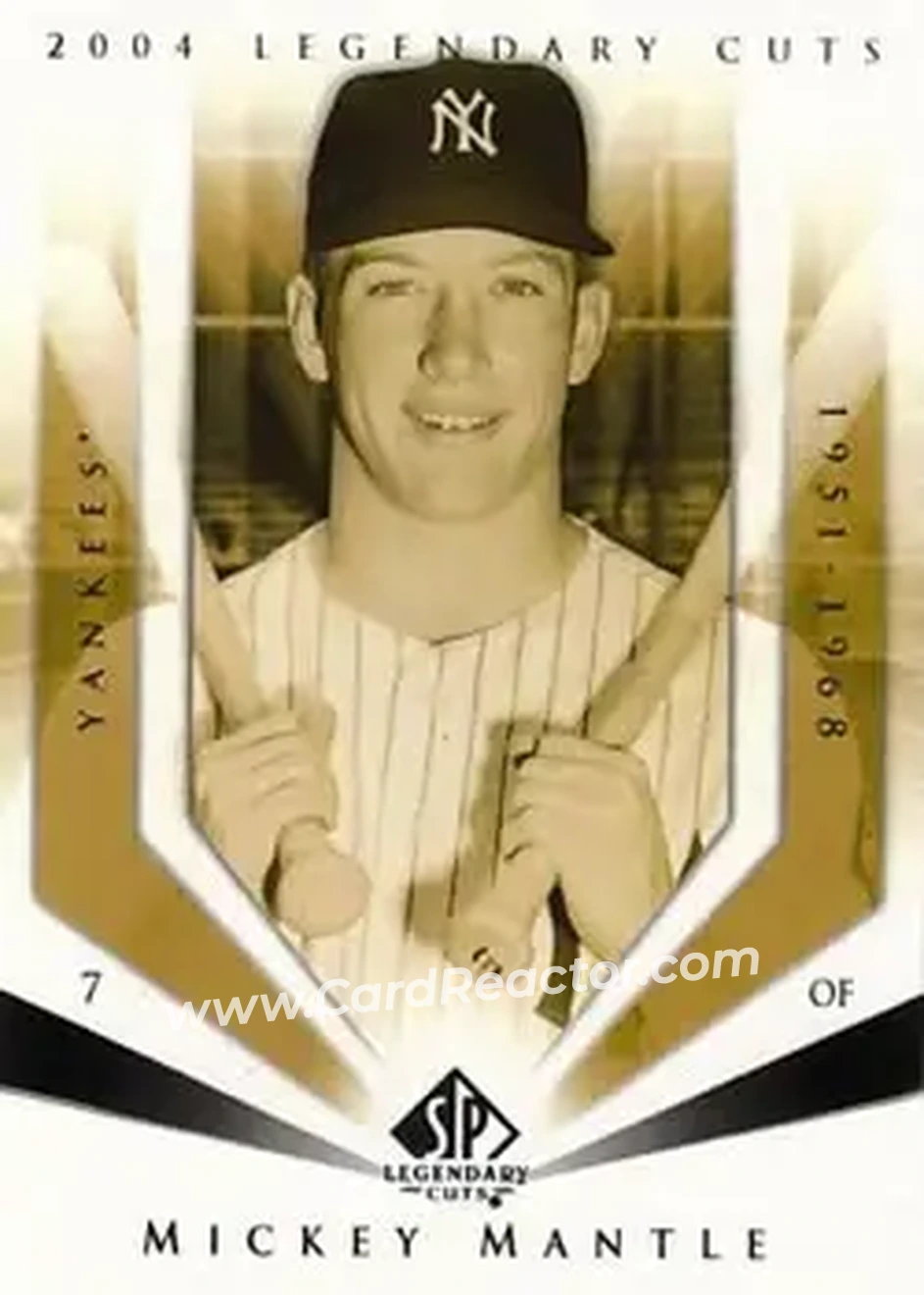 2004 SP Legendary Cuts #79 - Mickey Mantle - New York Yankees - Front 2004 SP Legendary Cuts #79 - Mickey Mantle - New York Yankees - Front