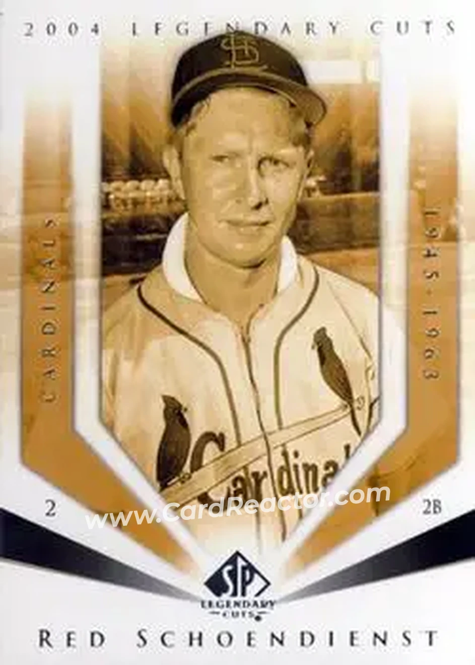 2004 SP Legendary Cuts #93 - Al Schoendienst - St. Louis Cardinals - Front