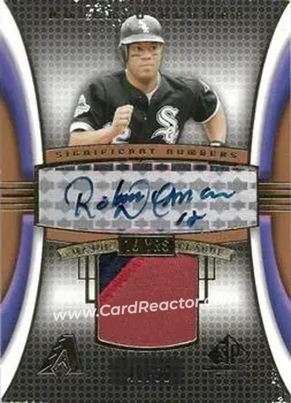 2004 SP Game Used Patch - Significant Numbers Autograph #RA - Roberto Alomar - Arizona Diamondbacks - Front 2004 SP Game Used Patch - Significant Numbers Autograph #RA - Roberto Alomar - Arizona Diamondbacks - Front