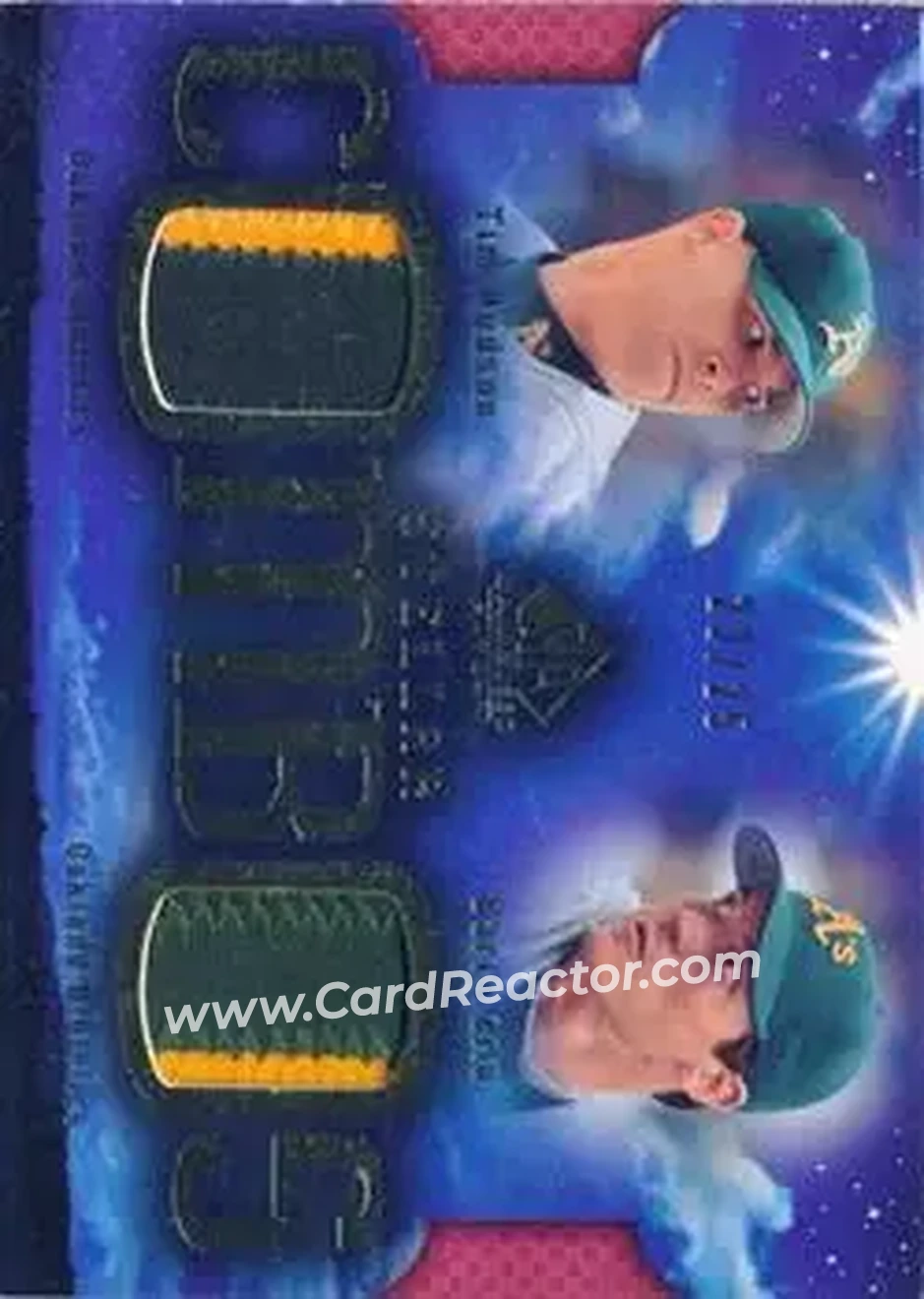 2004 SP Game Used Patch - Stellar Combos Dual #ZH - Barry Zito - Tim Hudson - Oakland Athletics - Front