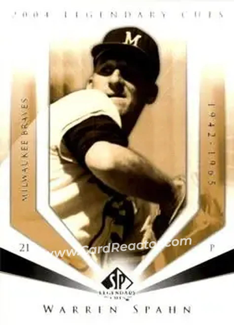 2004 SP Legendary Cuts #121 - Warren Spahn - Milwaukee Braves - Front