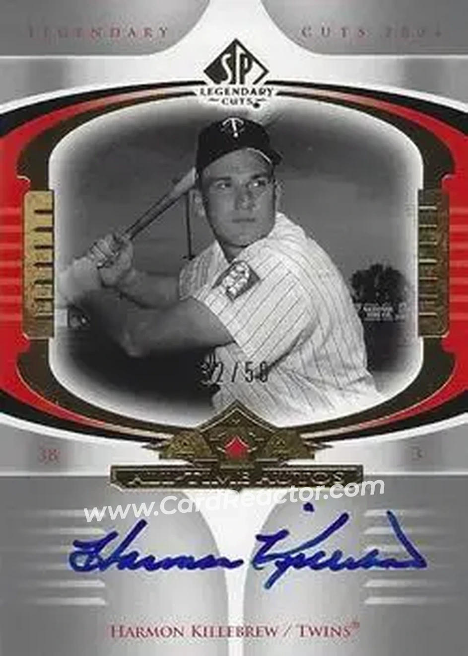 2004 SP Legendary Cuts - All-Time Autos #AA-HK - Harmon Killebrew - Minnesota Twins - Front