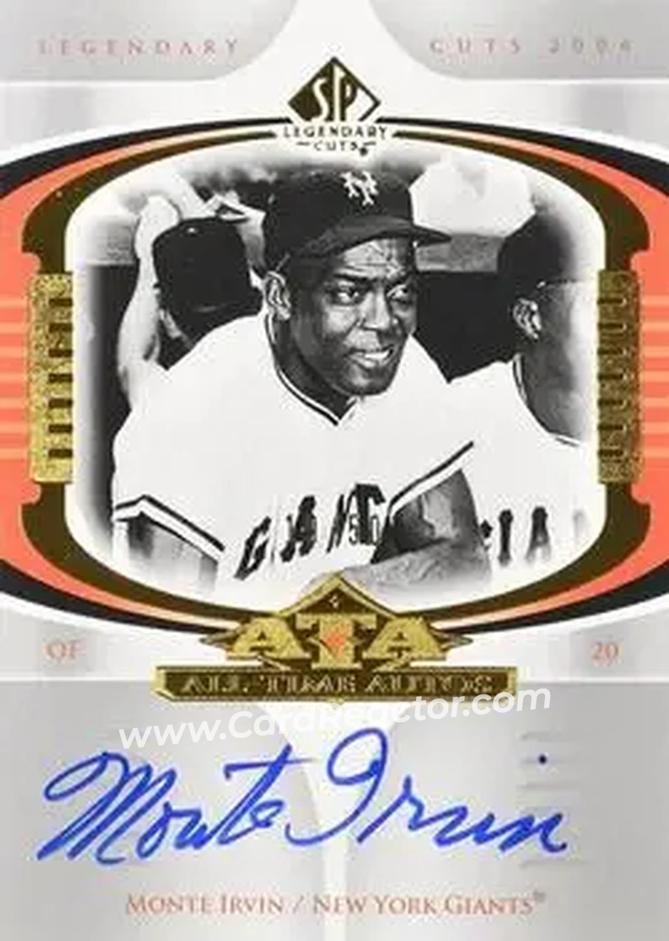 2004 SP Legendary Cuts - All-Time Autos #AA-MI - Monte Irvin - New York Giants - Front