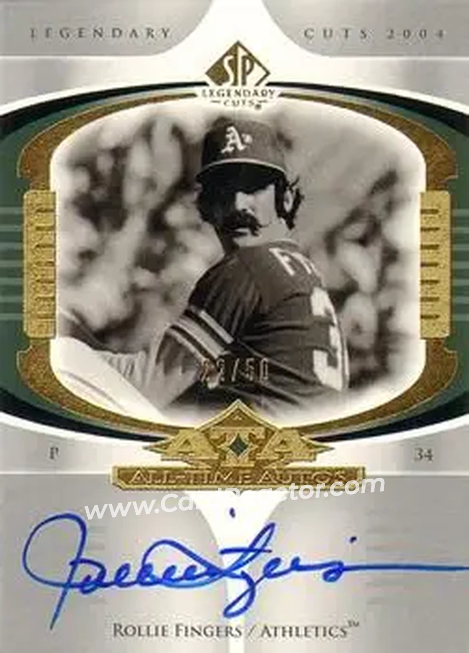 2004 SP Legendary Cuts - All-Time Autos #AA-RF - Rollie Fingers - Oakland Athletics - Front