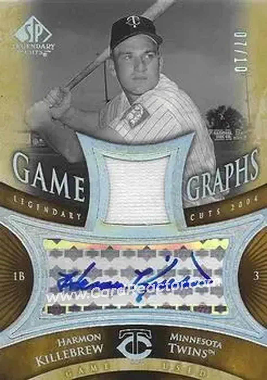 2004 SP Legendary Cuts - Game Graphs Memorabilia 10 #HK - Harmon Killebrew - Minnesota Twins - Front