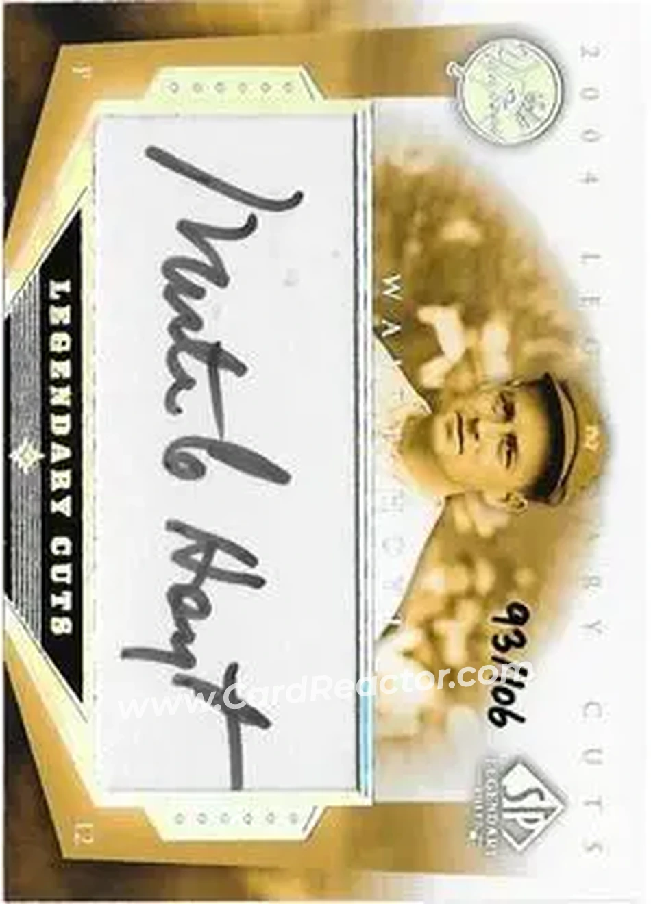 2004 SP Legendary Cuts - Legendary Cuts #WH - Waite Hoyt - New York Yankees - Front