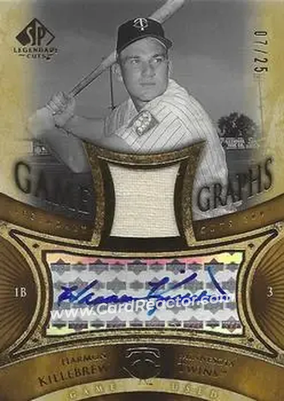 2004 SP Legendary Cuts - Game Graphs Memorabilia 25 #GG-HK - Harmon Killebrew - Minnesota Twins - Front