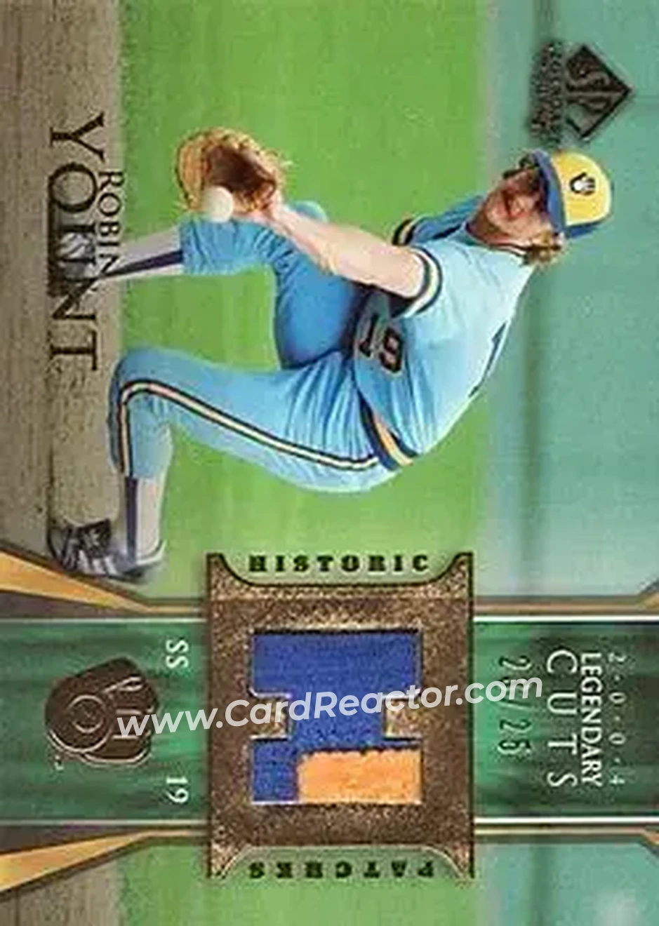 2004 SP Legendary Cuts - Historic Patches #HP-RY - Robin Yount - Milwaukee Brewers - Front