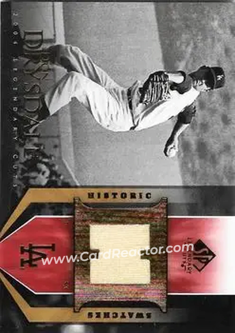 2004 SP Legendary Cuts - Historic Swatches #HS-DD - Don Drysdale - Los Angeles Dodgers - Front 2004 SP Legendary Cuts - Historic Swatches #HS-DD - Don Drysdale - Los Angeles Dodgers - Front