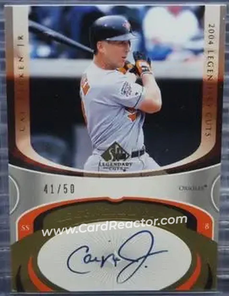 2004 SP Legendary Cuts - Legendary Sigs #LS-CR - Cal Ripken - Baltimore Orioles - Front 2004 SP Legendary Cuts - Legendary Sigs #LS-CR - Cal Ripken - Baltimore Orioles - Front