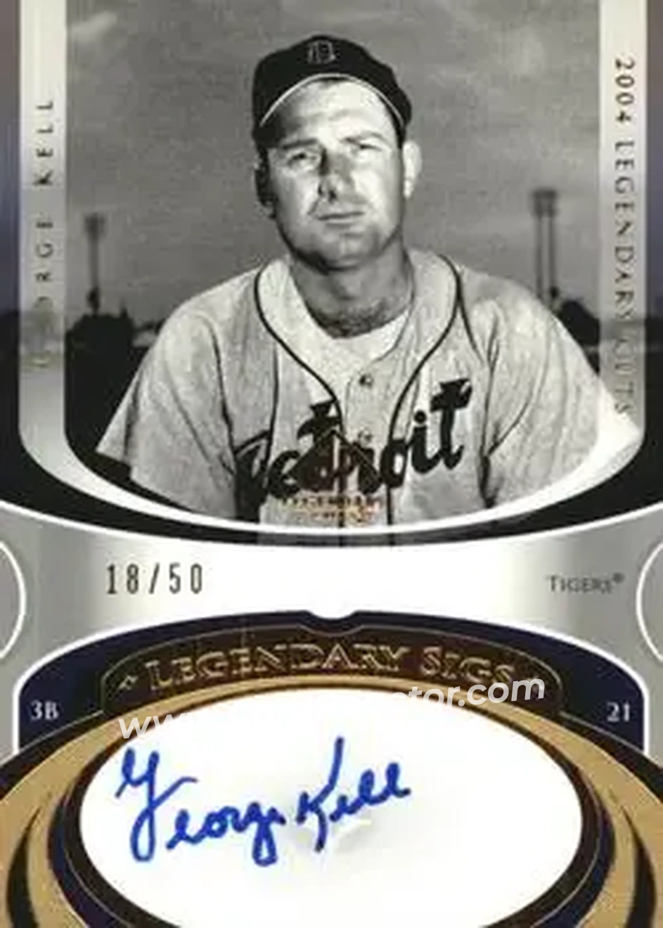 2004 SP Legendary Cuts - Legendary Sigs #LS-GK - George Kell - Detroit Tigers - Front 2004 SP Legendary Cuts - Legendary Sigs #LS-GK - George Kell - Detroit Tigers - Front