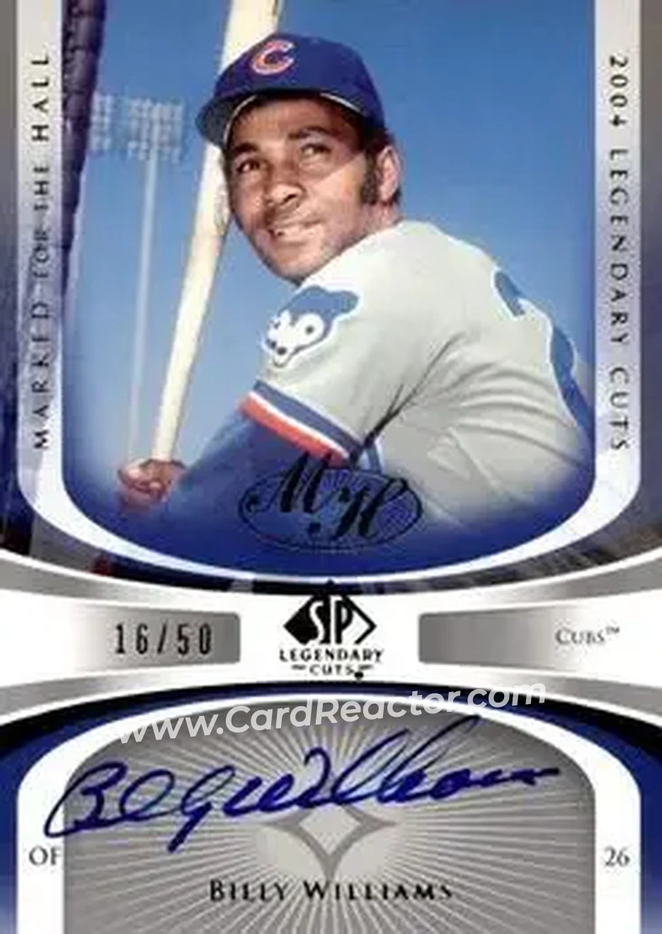 2004 SP Legendary Cuts - Marked for the Hall #MH-BW - Billy Williams - Chicago Cubs - Front