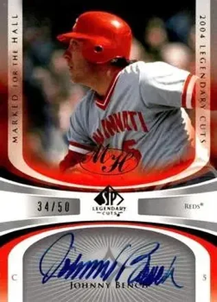 2004 SP Legendary Cuts - Marked for the Hall #MH-JB - Johnny Bench - Cincinnati Reds