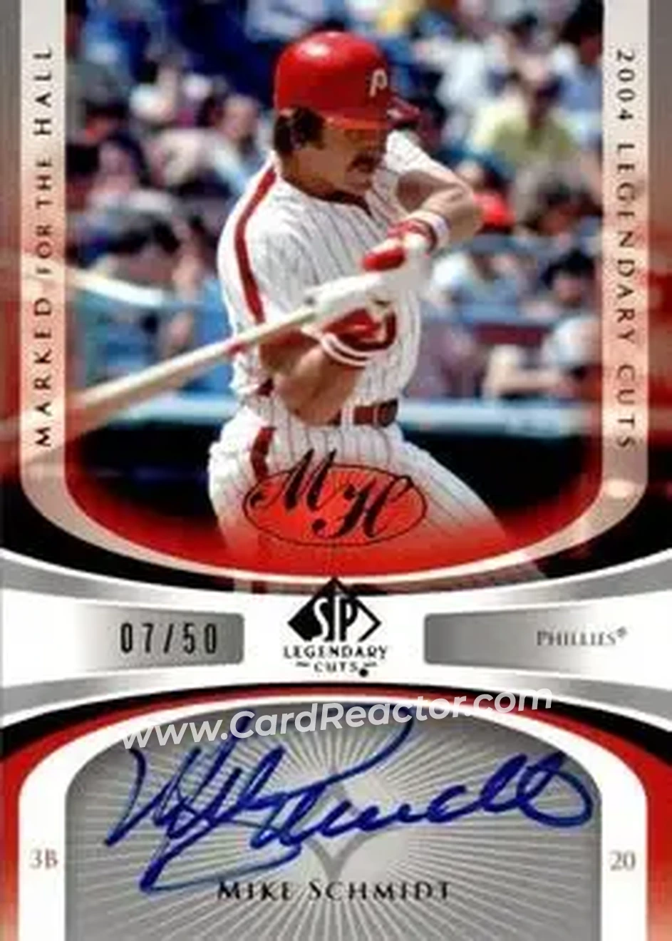 2004 SP Legendary Cuts - Marked for the Hall #MH-MS - Mike Schmidt - Philadelphia Phillies - Front