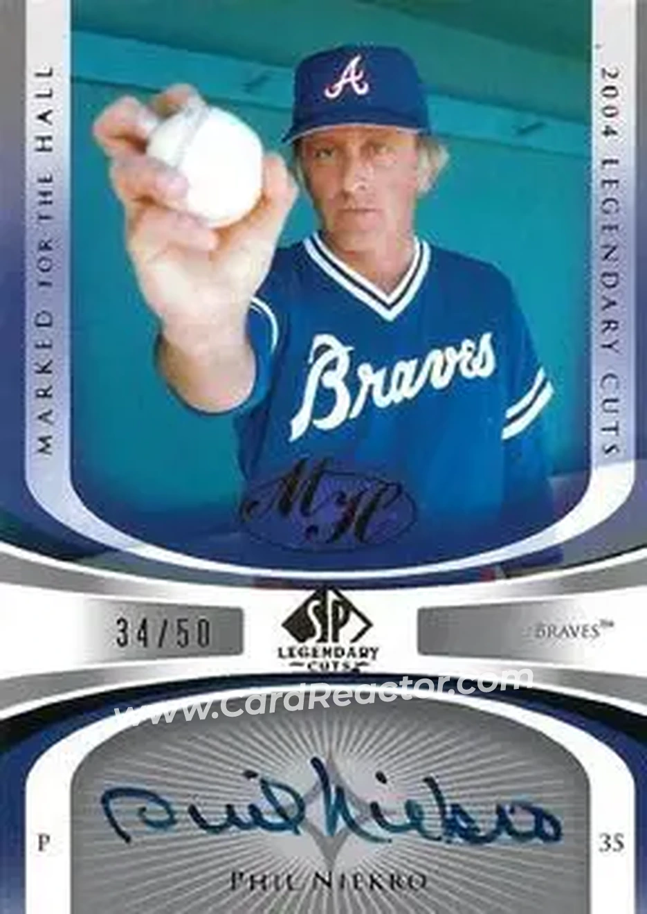2004 SP Legendary Cuts - Marked for the Hall #MH-PN - Phil Niekro - Atlanta Braves - Front