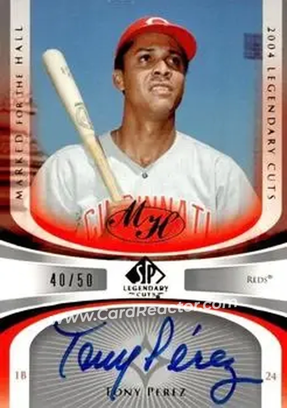 2004 SP Legendary Cuts - Marked for the Hall #MH-TP - Tony Pérez - Cincinnati Reds - Front