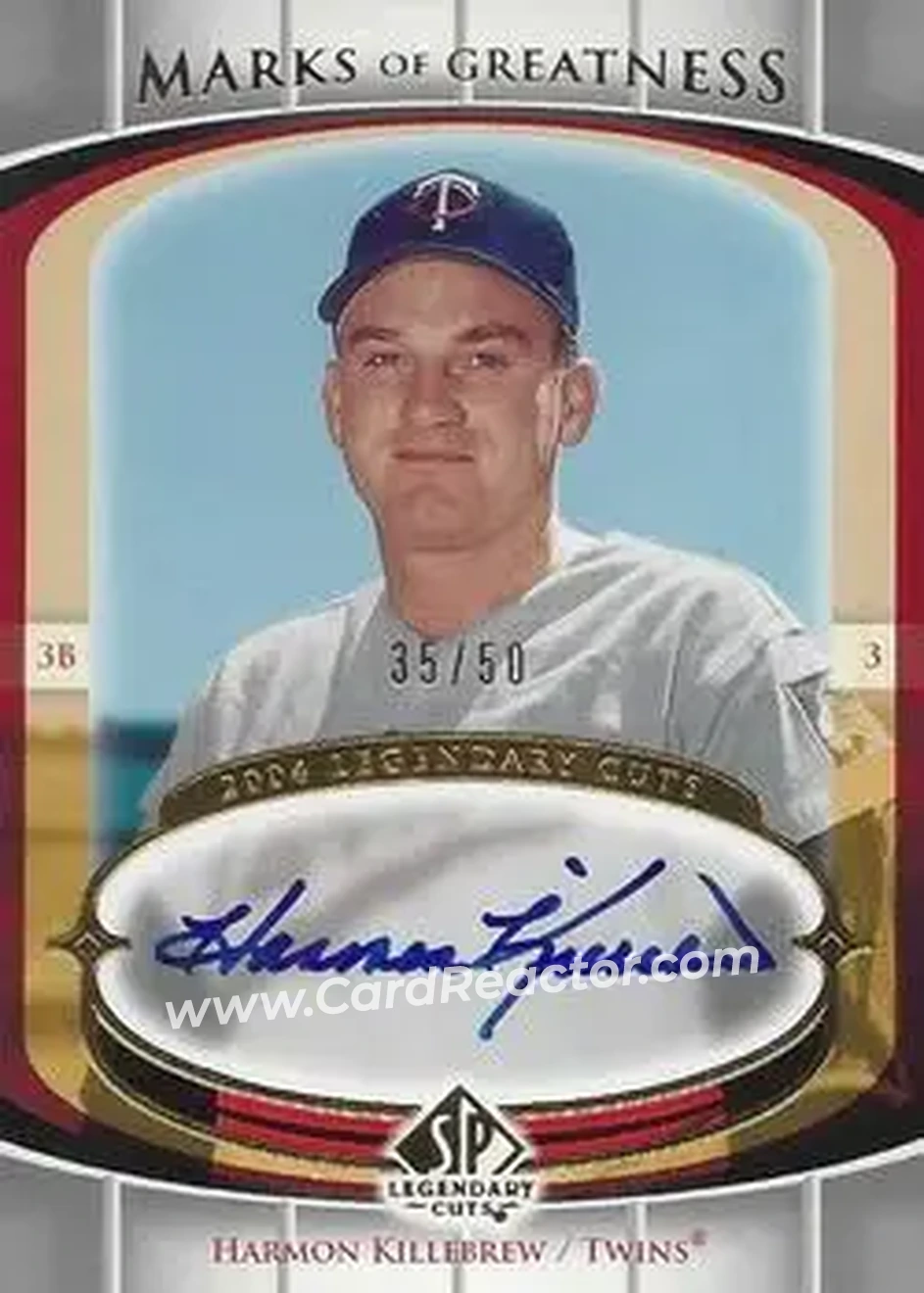 2004 SP Legendary Cuts - Marks of Greatness #MG-HK - Harmon Killebrew - Minnesota Twins - Front