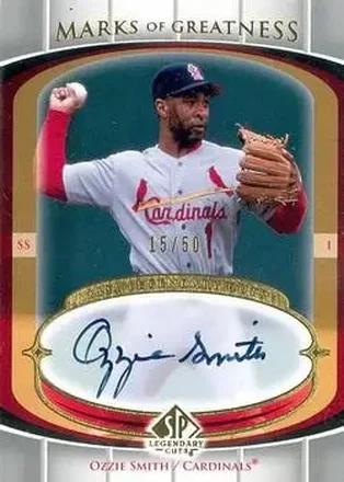 2004 SP Legendary Cuts - Marks of Greatness #MG-OZ - Ozzie Smith - St. Louis Cardinals