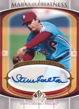 2004 SP Legendary Cuts - Marks of Greatness #MG-SC - Steve Carlton - Philadelphia Phillies