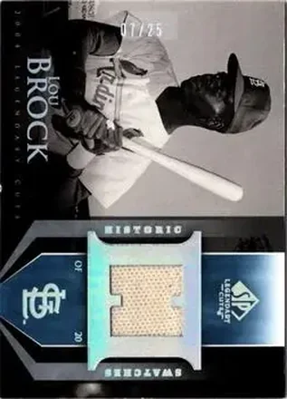 2004 SP Legendary Cuts - Historic Swatches 25 #HS-LB - Lou Brock - St. Louis Cardinals