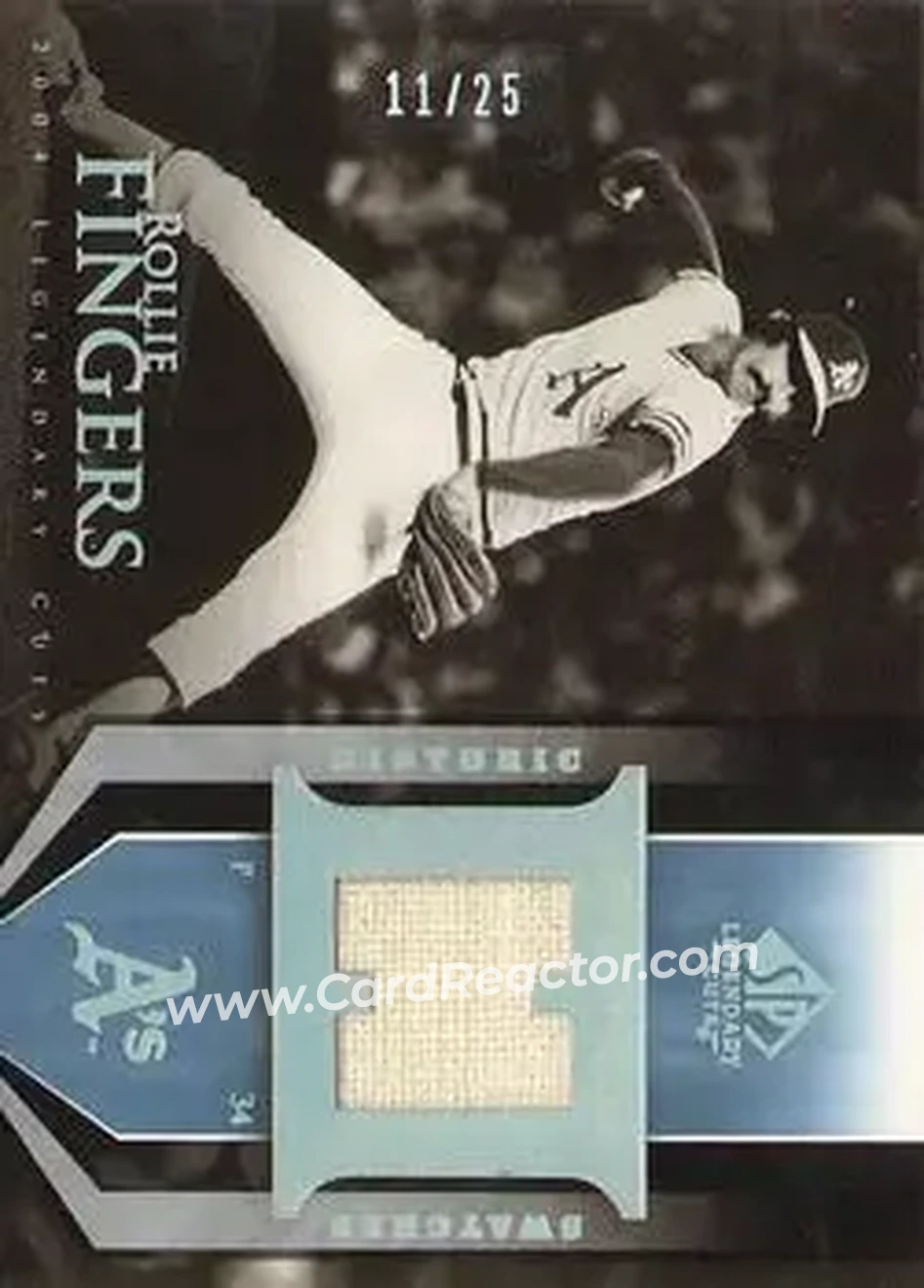 2004 SP Legendary Cuts - Historic Swatches 25 #HS-RF - Rollie Fingers - Oakland Athletics - Front