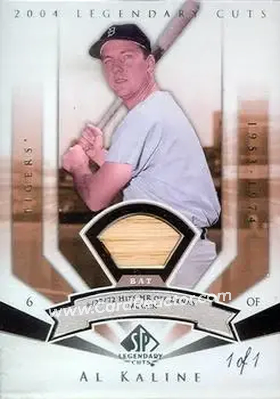 2004 SP Legendary Cuts - Significant Fact Memorabilia #1 - Al Kaline - Detroit Tigers - Front