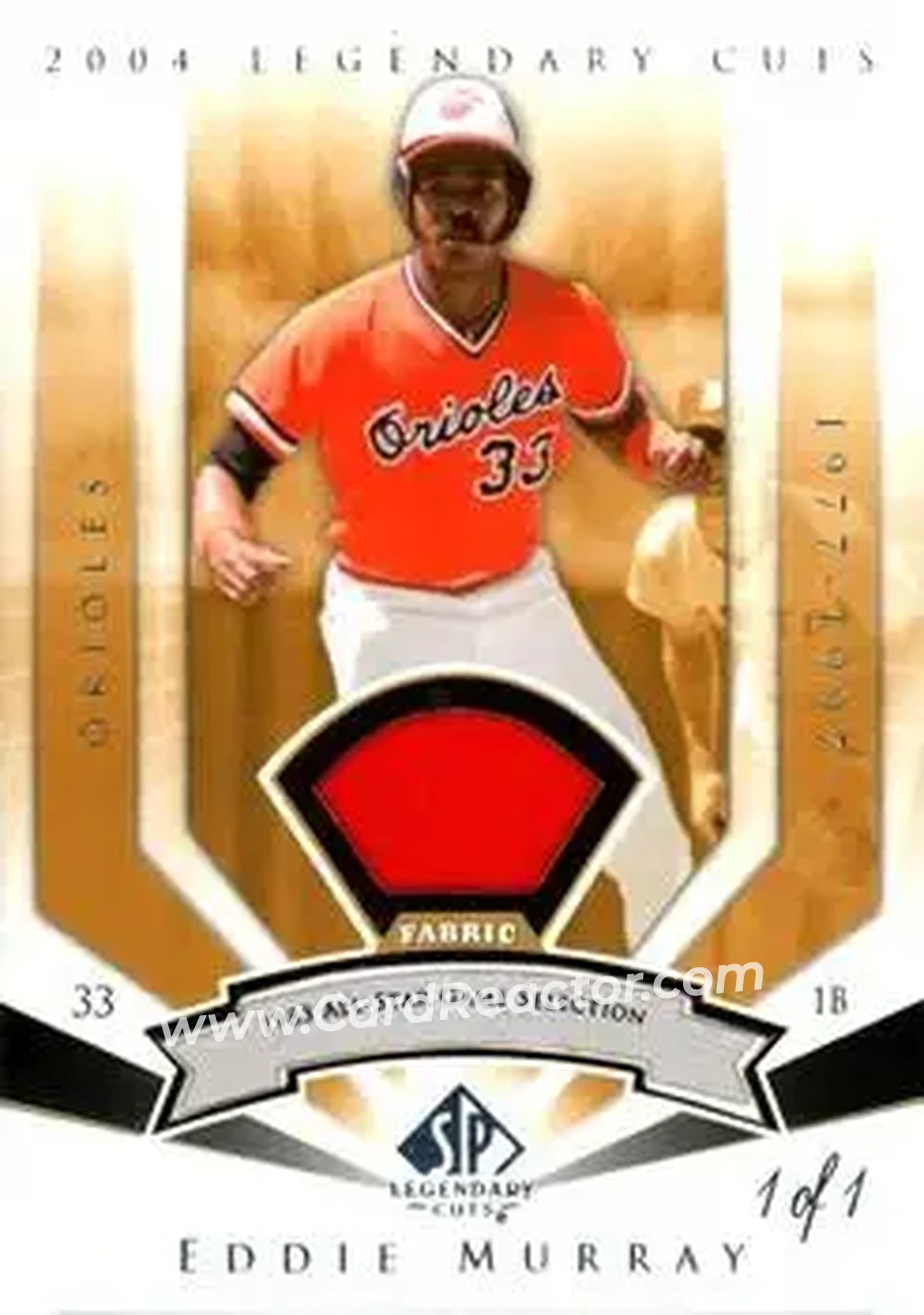 2004 SP Legendary Cuts - Significant Fact Memorabilia #35 - Eddie Murray - Baltimore Orioles - Front