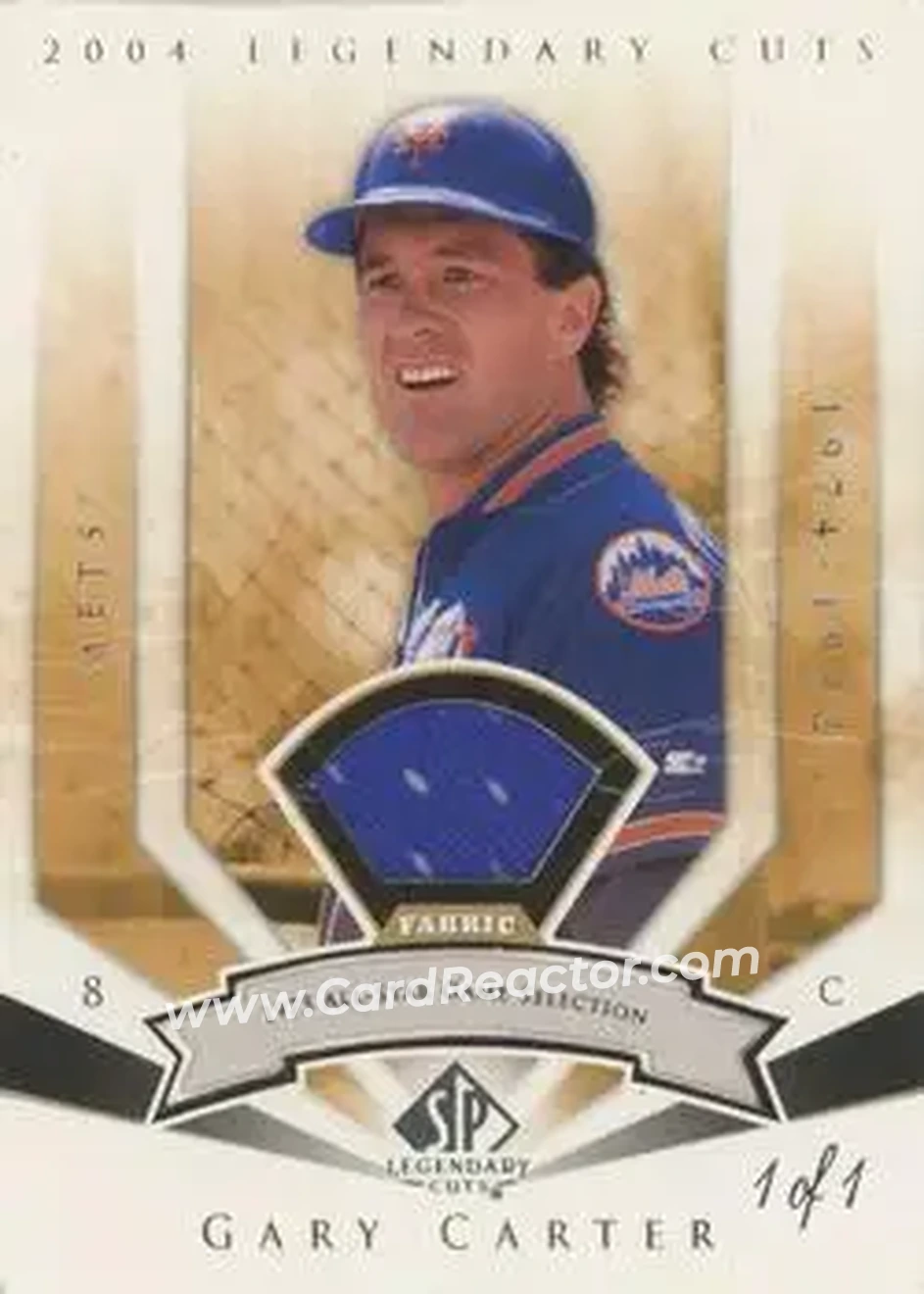 2004 SP Legendary Cuts - Significant Fact Memorabilia #41 - Gary Carter - New York Mets - Front
