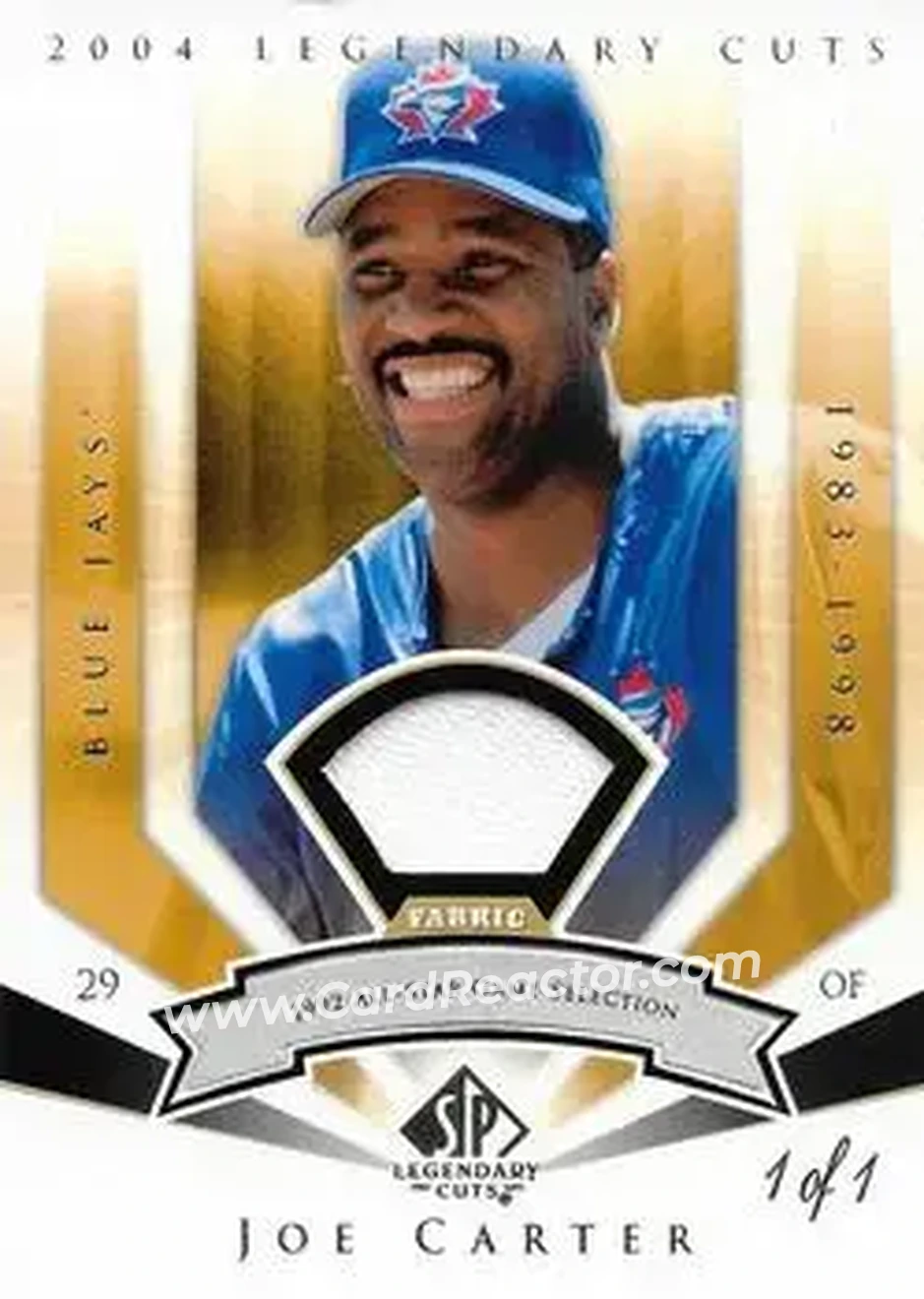 2004 SP Legendary Cuts - Significant Fact Memorabilia #56 - Joe Carter - Toronto Blue Jays - Front