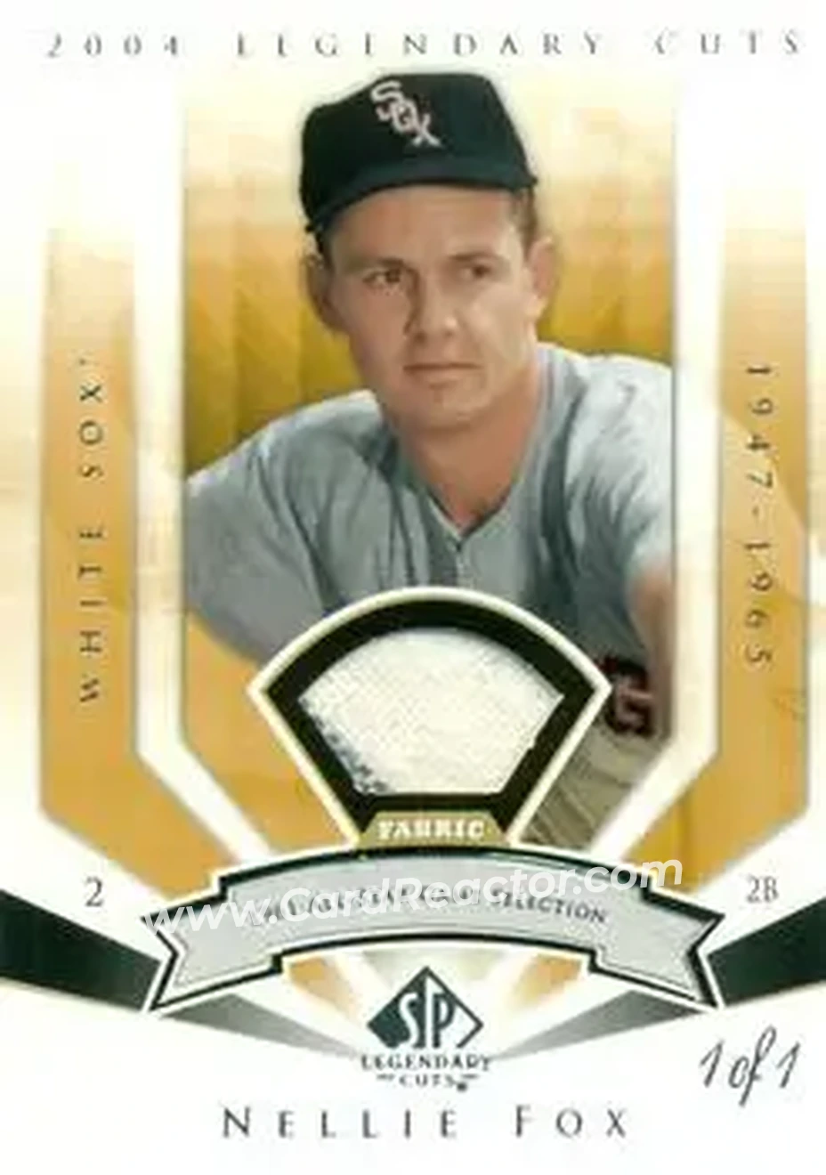 2004 SP Legendary Cuts - Significant Fact Memorabilia #83 - Nelson Fox - Chicago White Sox - Front