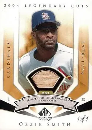 2004 SP Legendary Cuts - Significant Fact Memorabilia #86 - Ozzie Smith - St. Louis Cardinals