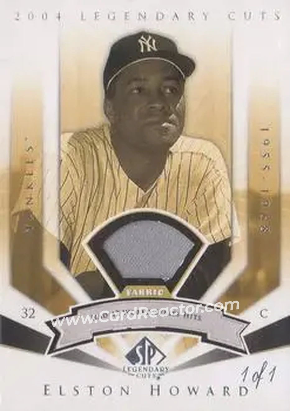 2004 SP Legendary Cuts - Significant Fact Memorabilia #98 - Elston Howard - New York Yankees - Front 2004 SP Legendary Cuts - Significant Fact Memorabilia #98 - Elston Howard - New York Yankees - Front