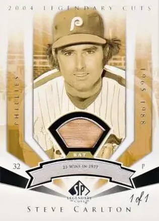 2004 SP Legendary Cuts - Significant Fact Memorabilia #110 - Steve Carlton - Philadelphia Phillies