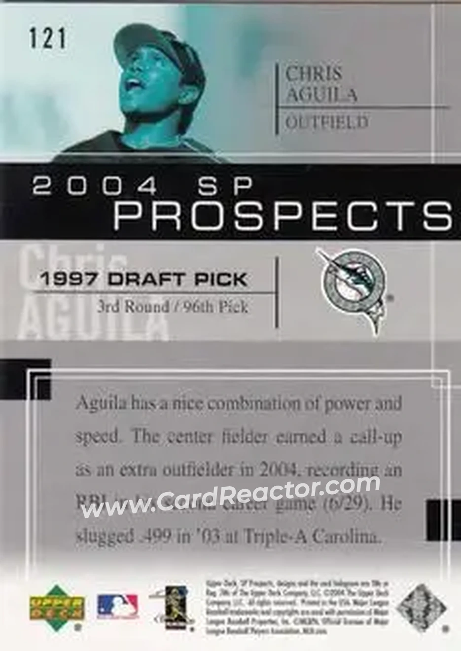 2004 SP Prospects #121 - Chris Aguila - Florida Marlins - Back