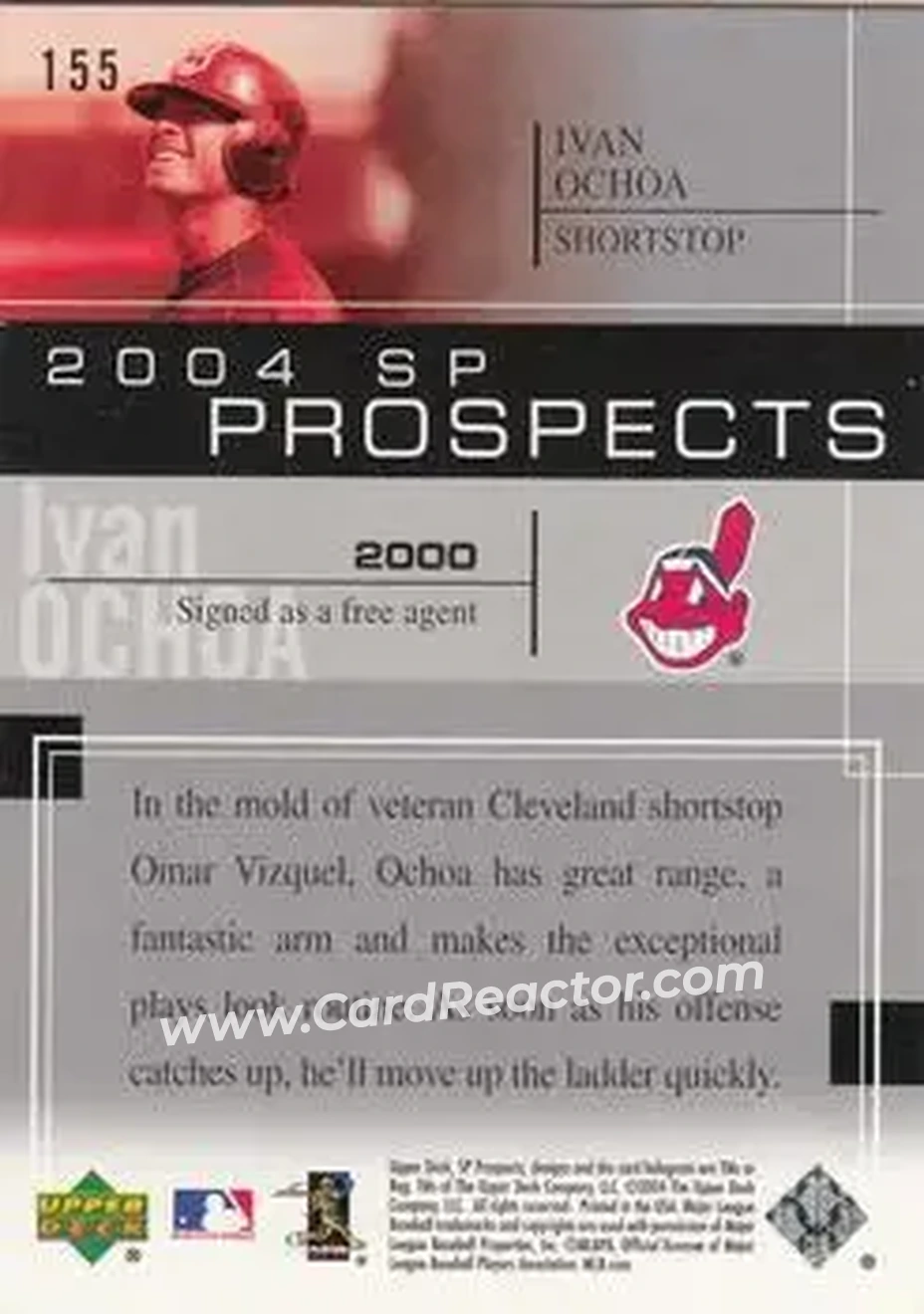 2004 SP Prospects #155 - Ivan Ochoa - Cleveland Indians - Back