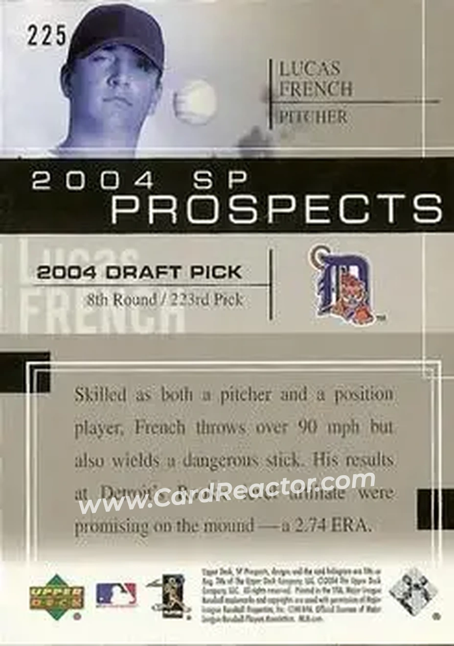 2004 SP Prospects #225 - Luke French - Detroit Tigers - Back