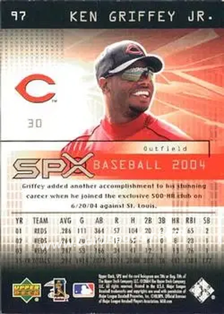 2004 SPx #97 - Ken Griffey Jr. - Cincinnati Reds - Back