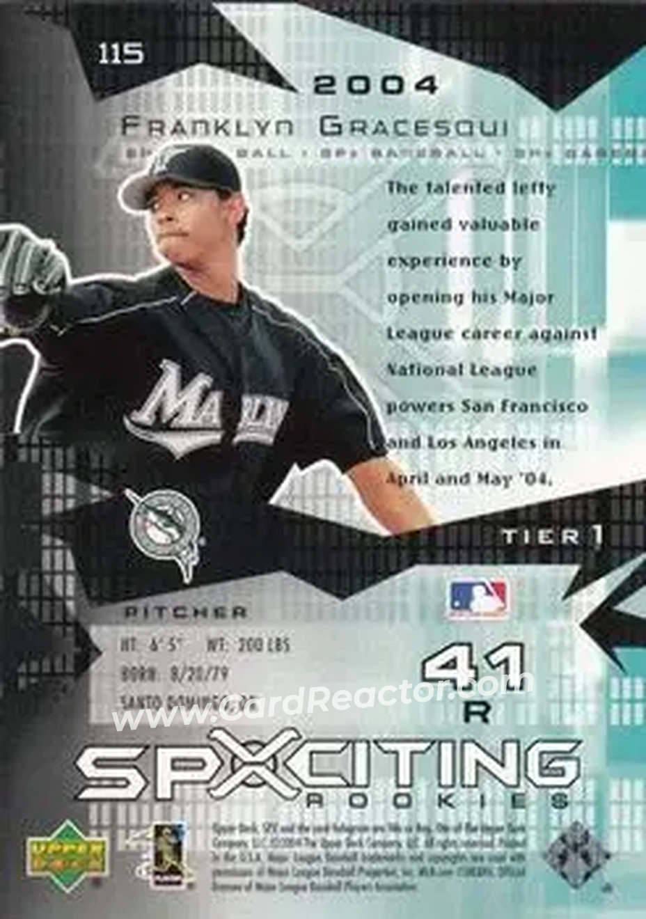 2004 SPx #115 - Franklyn Gracesqui - Florida Marlins - Back