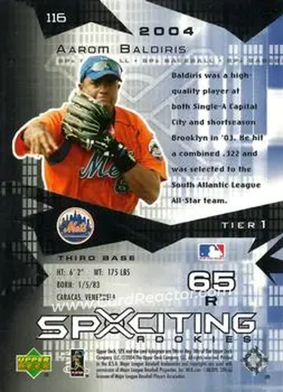 2004 SPx #116 - Aarom Baldiris - New York Mets - Back