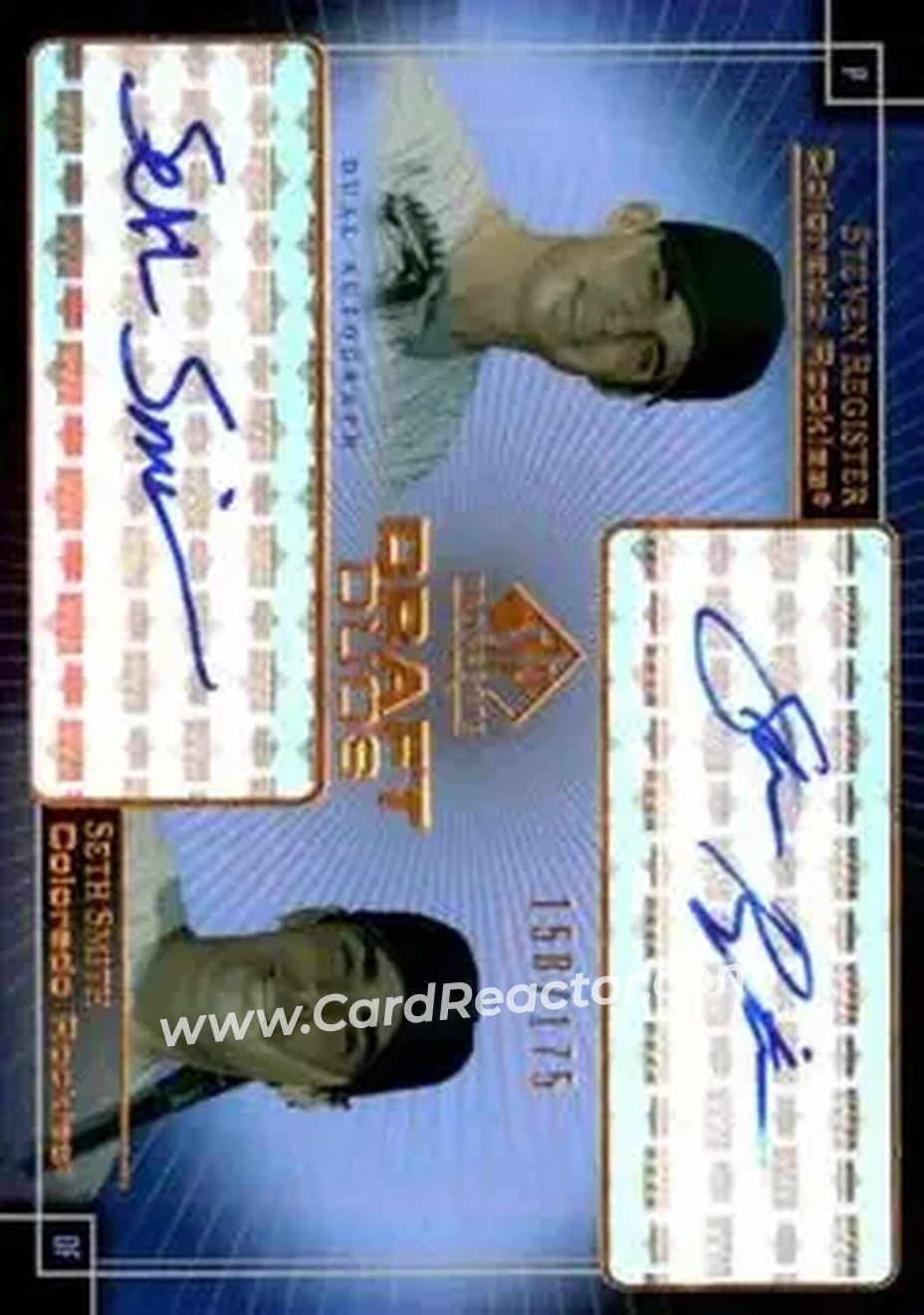 2004 SP Prospects - Draft Duos Dual Autographs #DD-CO - Steven Register - Seth Smith - Colorado Rockies - Front 2004 SP Prospects - Draft Duos Dual Autographs #DD-CO - Steven Register - Seth Smith - Colorado Rockies - Front