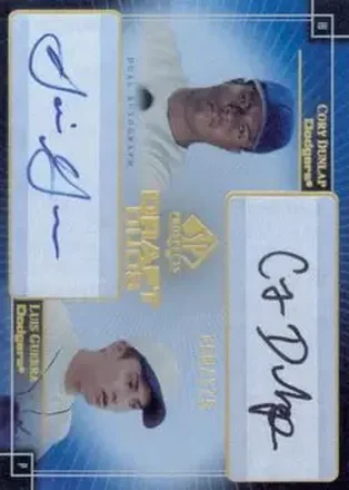 2004 SP Prospects #DD-DG Draft Duos Dual Autographs Cory Dunlap - Luis Guerra