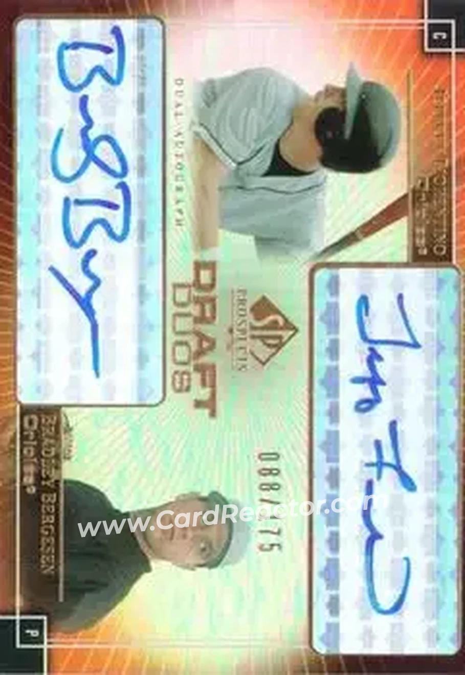 2004 SP Prospects - Draft Duos Dual Autographs #DD-FB - Jeffrey Fiorentino - Bradley Bergesen - Baltimore Orioles - Front